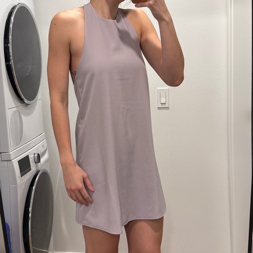 Tobi High Neck Backless Mini Dress in Lavender